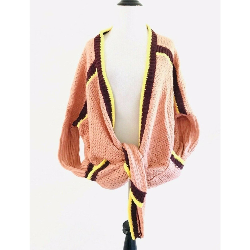 Umgee | Oversized Wrap Sweater S/M Draped Boho Crochet Chunky Swing Cardigan